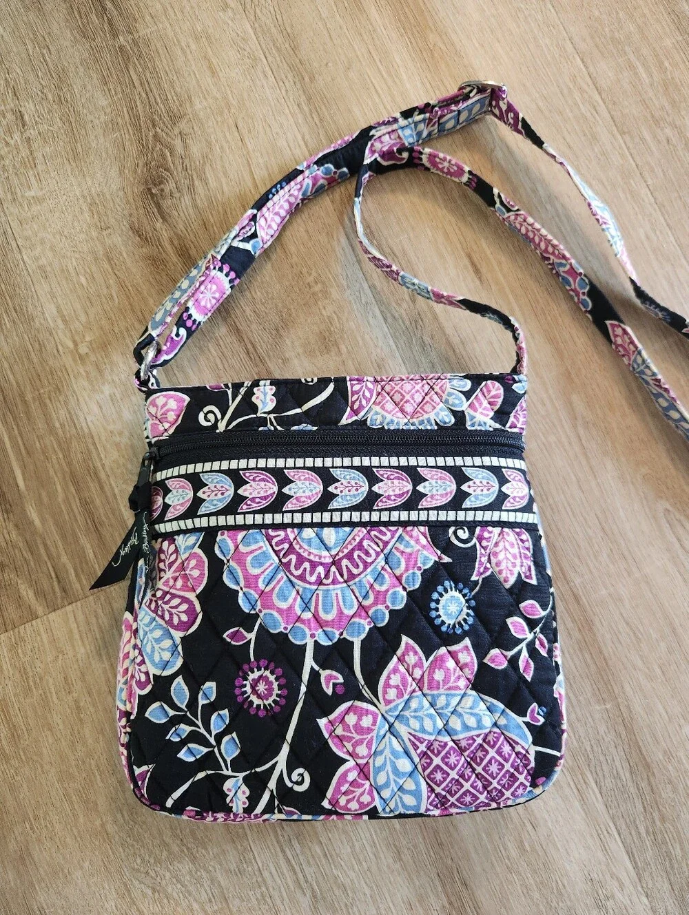 Vera Bradley Alpine Floral Petite Double Zip Hipster Crossbody Purse